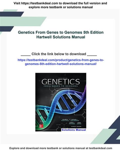 Hartwell Genetics 4th Edition Solutions Manual Pdf Ebook Doc