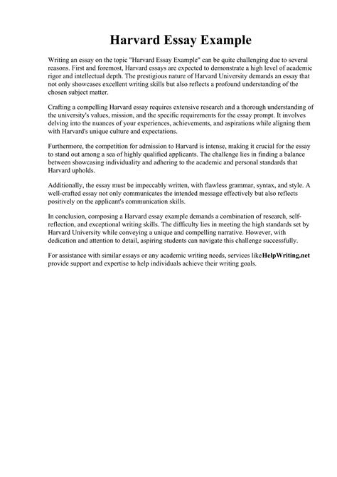 Harvard Admission Essay: A Comprehensive Example