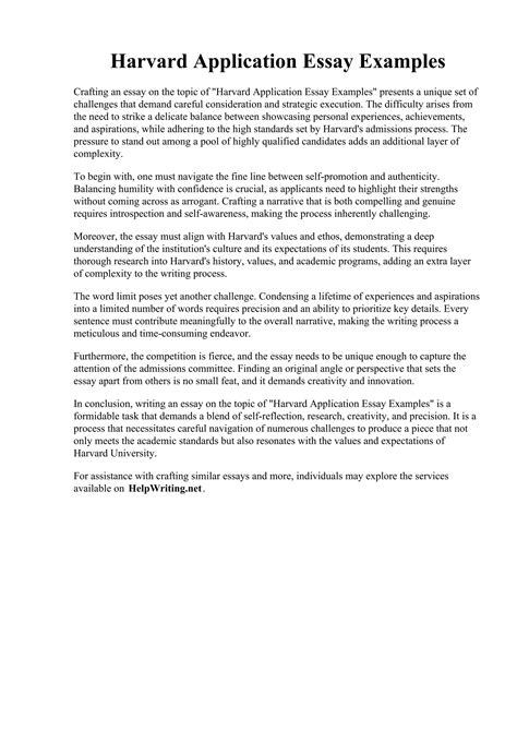 Harvard Application Essay Examples: A Comprehensive Guide for 2023
