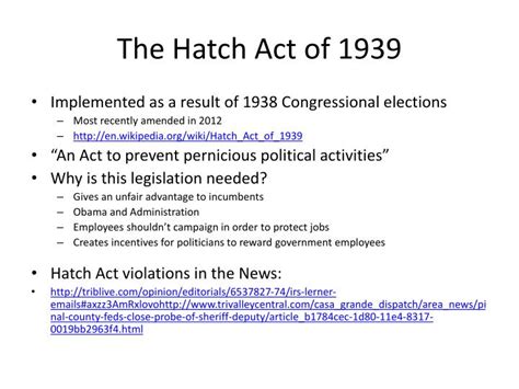 Hatch Act of 1939: 5 Key Facts You Need to Know