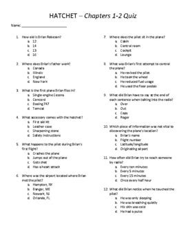 Hatchet Test Questions Answers Doc