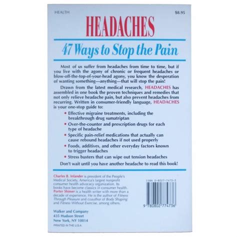 Headaches 47 Ways to Stop the Pain A People s Medical Society Book Epub