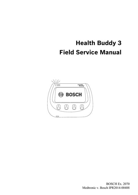 Health Buddy 3 Field Service Manual - Bosch Healthcare Ebook PDF