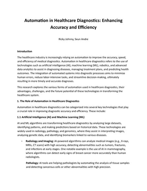 Healthcare: Enhancing Accuracy and Efficiency