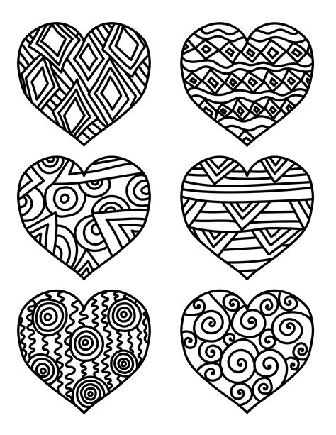 Heart Coloring Sheets Printable
