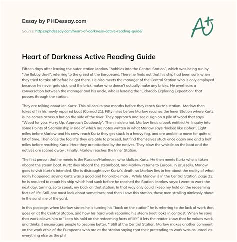 Heart Of Darkness Active Reading Answers PDF