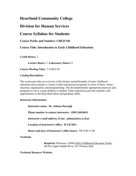 Heartland Community College Course Catalog 2000 2001