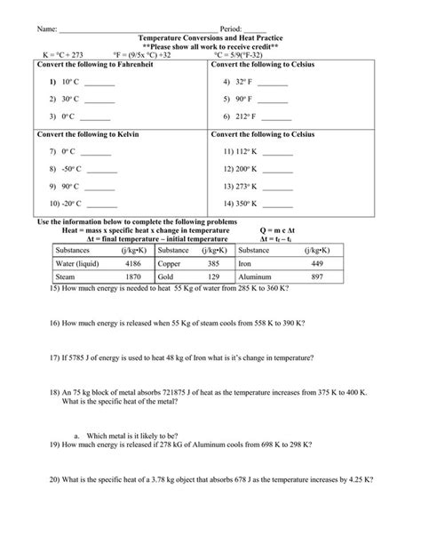 Heat And Its Measurement Answer Key Doc