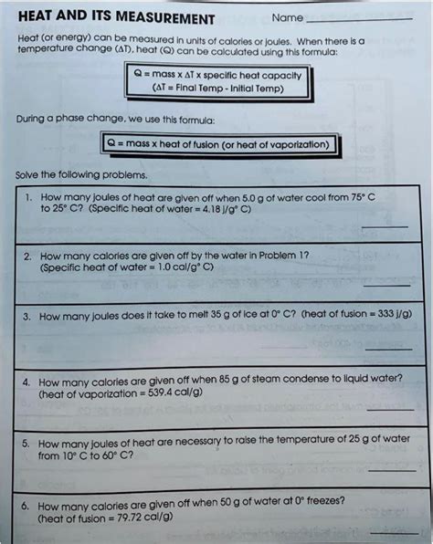 Heat And Its Measurement Answers Reader