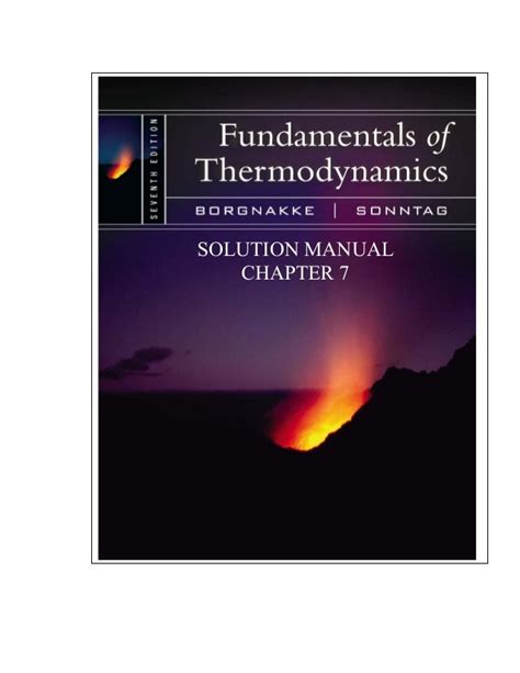 Heat Thermodynamics Zemansky Solution Manual Epub