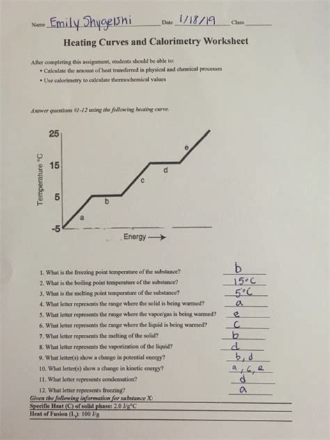 Heating Curve Calorimetry Answers PDF