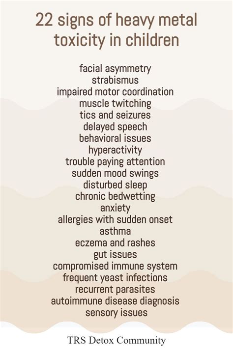Heavy Metal Toxicity In Toddlers Chart