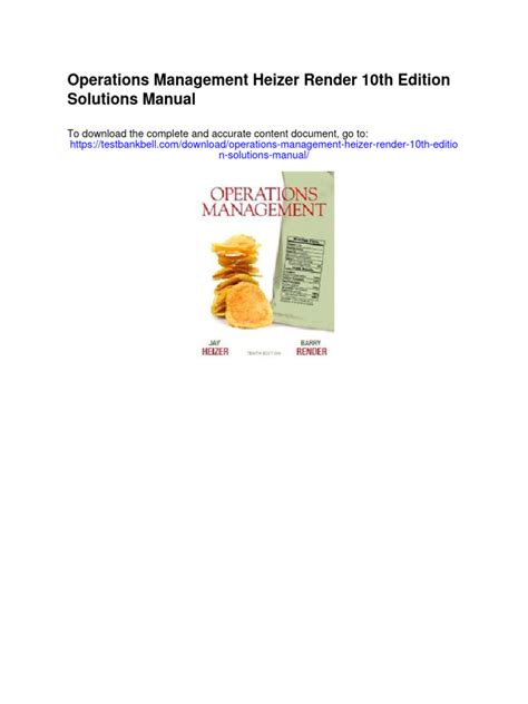 Heizer And Render Solution Manual Reader