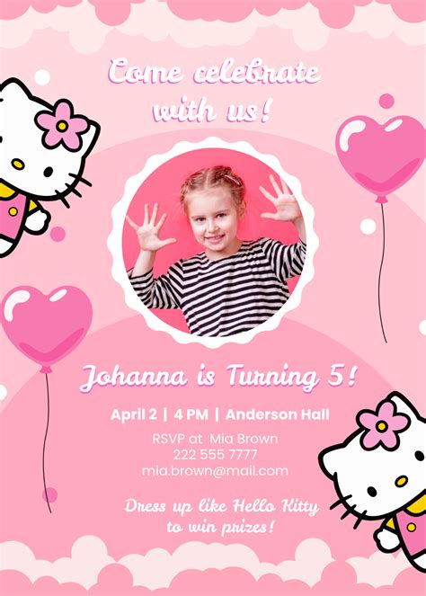 Hello Kitty Invitation Template Free
