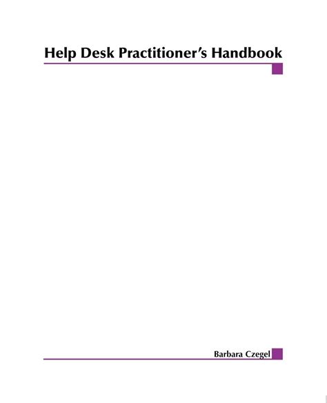 Help Desk Practitioner's Handbook PDF