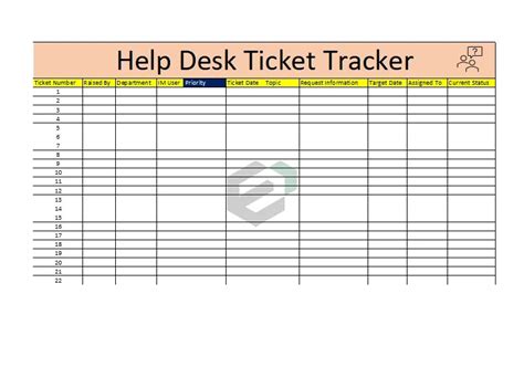 Help Desk Ticket Template Excel Free Download