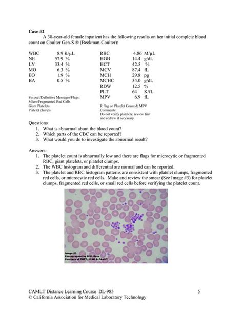 Hematology Case Studies With Answers Doc