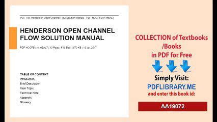 Henderson Open Channel Flow Solutions Manual PDF