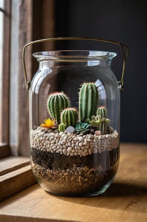 Here are 61 ideas for creating a cactus terrarium: