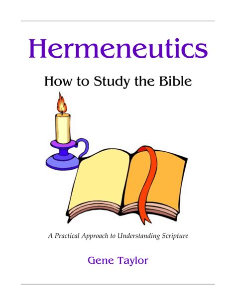 Hermeneutics and The Study of Scripture Doc