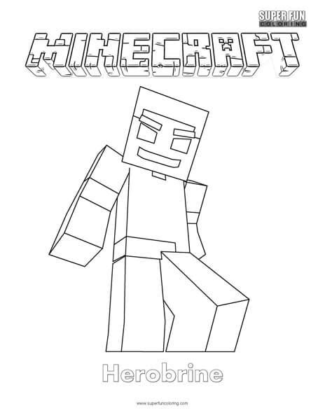 Herobrine Minecraft Coloring Pages Printable