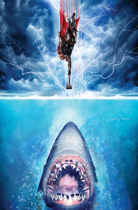 Heroes for Hire 5 Greg Horn Thor Goes Hollywood Jaws Homage Variant Kindle Editon
