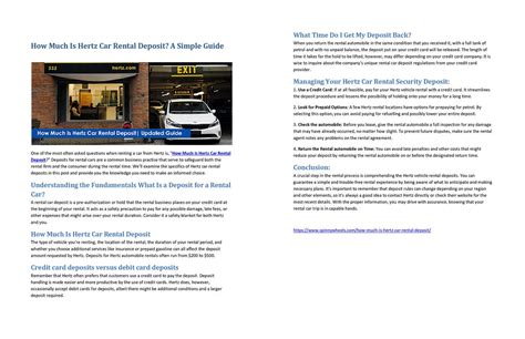 Hertz Car Rental Deposit: A Complete Guide for Renters