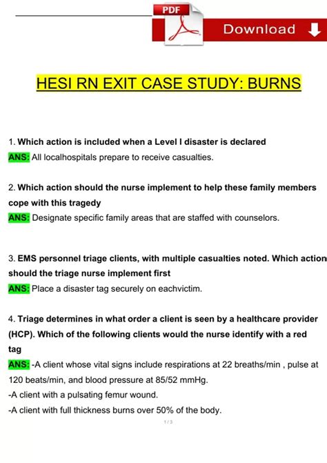 Hesi Evolve Burns Case Study Answers Reader