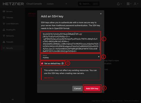 Hetzner server SSH key setup diagram