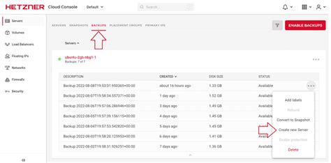 Hetzner server backup implementation best practices
