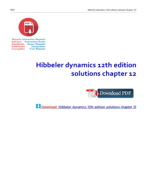 Hibbeler Dynamics 12th Edition Solutions Kindle Editon