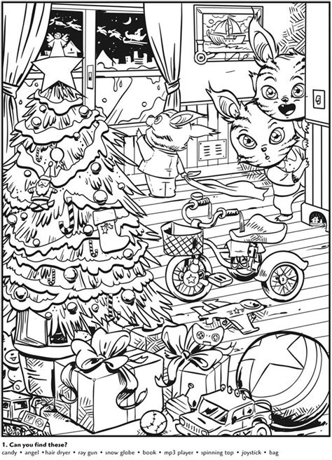 Hidden Pictures Printable Christmas