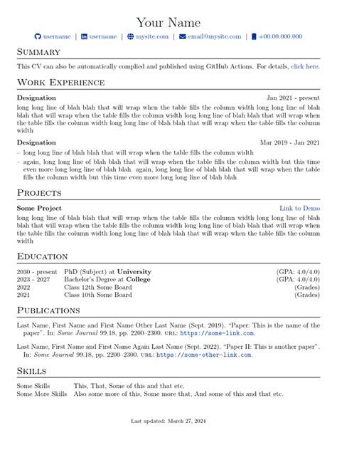High Ats Score Resume Template