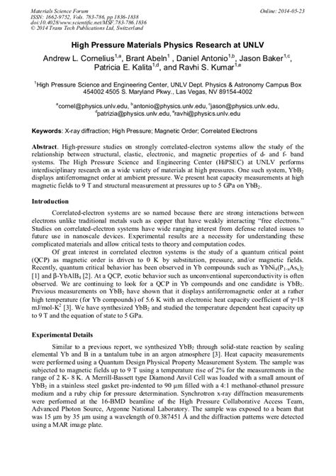 High Pressure Materials Research Epub