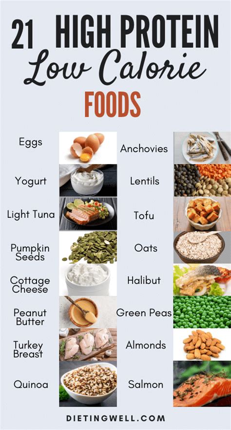 High Protein Low Calorie Foods Chart