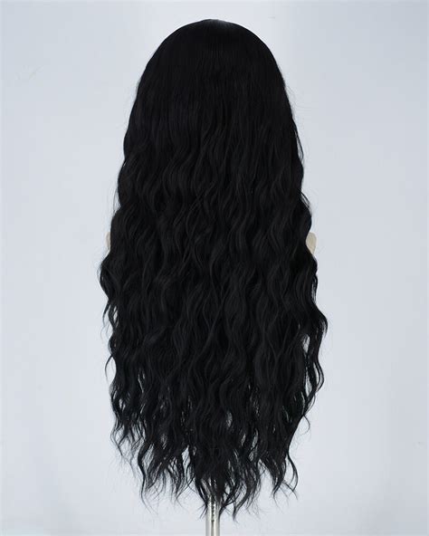 High Quality Black Curly Long Synthetic Lace Wigs