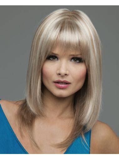 High Quality Blonde Straight Shoulder Length Lace Front Wigs