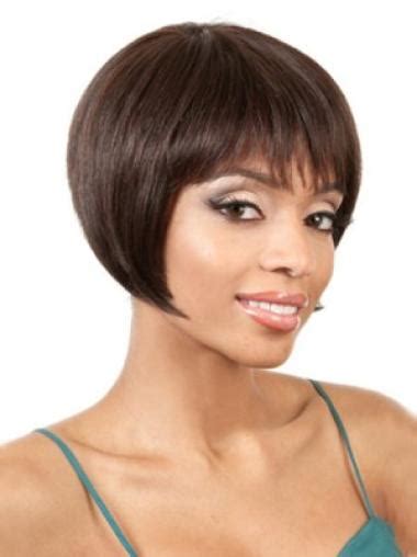 High Quality Remy Human Hair Auburn Straight Medium Wigs