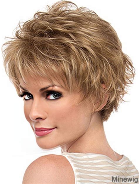 High Quality Wavy Blonde Layered Amazing Short Wigs