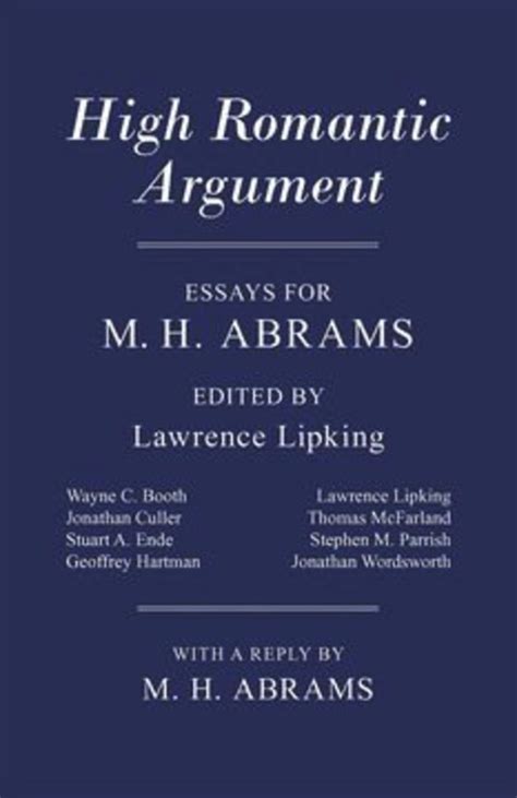 High Romantic Argument Essays for M H Abrams PDF