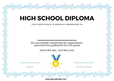 High School Diploma Template