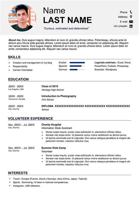 High School Job Resume Template
