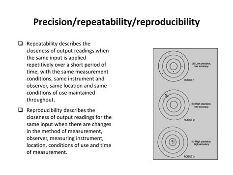 High precision and repeatability: