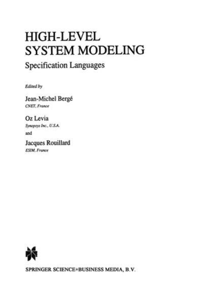 High-Level System Modeling Specification Languages Doc