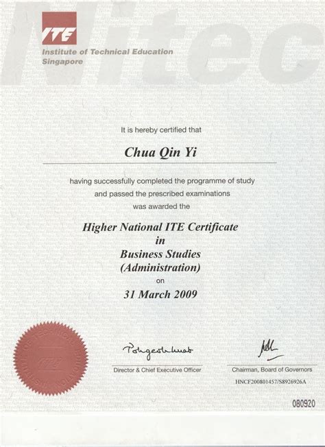 Higher NITEC (National Institute of Technical Education Certificate)