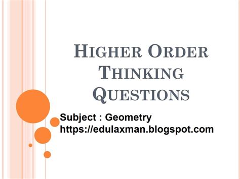 Higher Order Thinking Questions For Geometry Ebook Reader