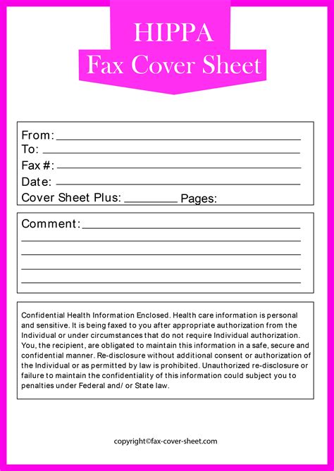 Hipaa Compliant Fax Cover Sheet Template