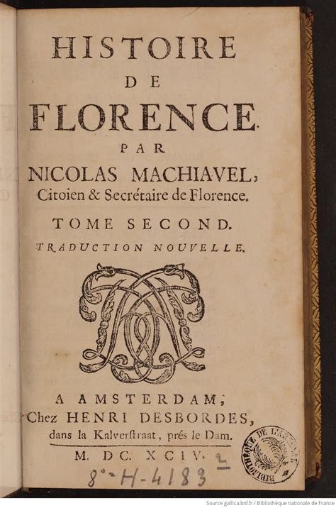 Histoire De Florence De Nicolas Machiavel Traduction Nouvelle Par M De Barrett Volume 2 French Edition Reader