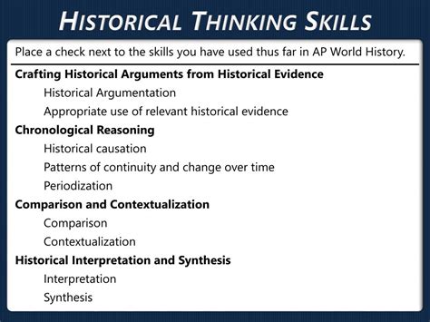 Historical Thinking Skills for AP World History