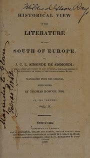 Historical View of the Literature of the South of Europe Reader